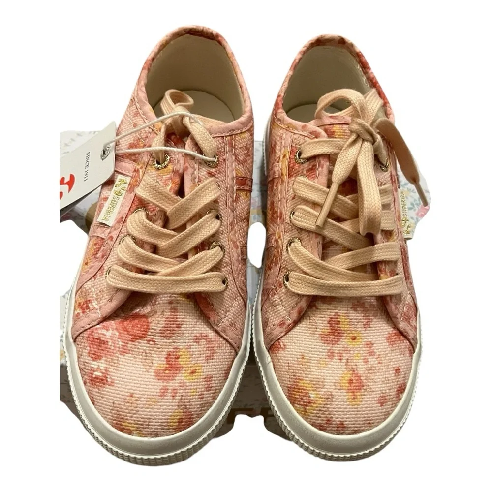 New‎ Superga x LoveShackFancy Kid's Classic Sneaker In Tokyo Pink Size 1